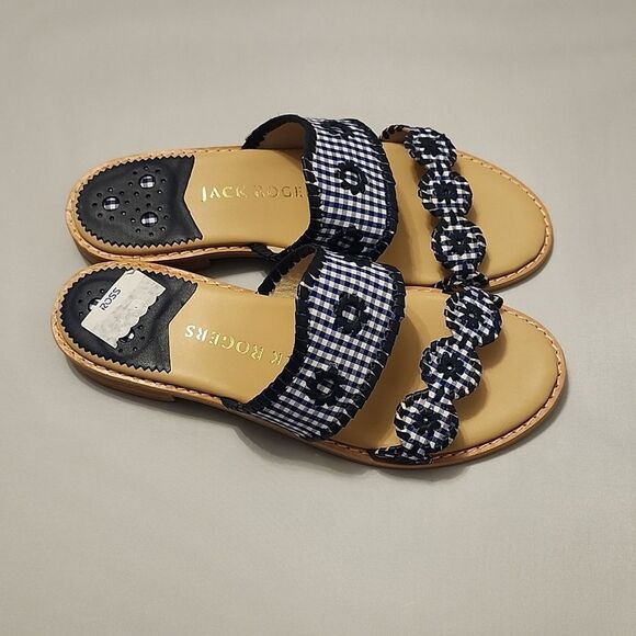 BRAND NEW JACK ROGER'S LEATHER SLIDE CAROLINE SANDALS - Picture 8 of 16